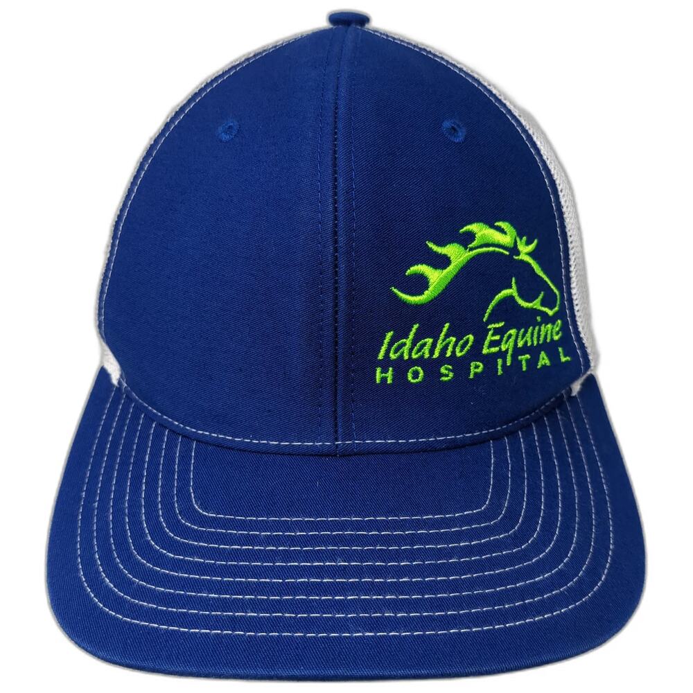 Richardson Trucker Hat Blue One Size Idaho Equine Hospital Horse Mesh Snapback